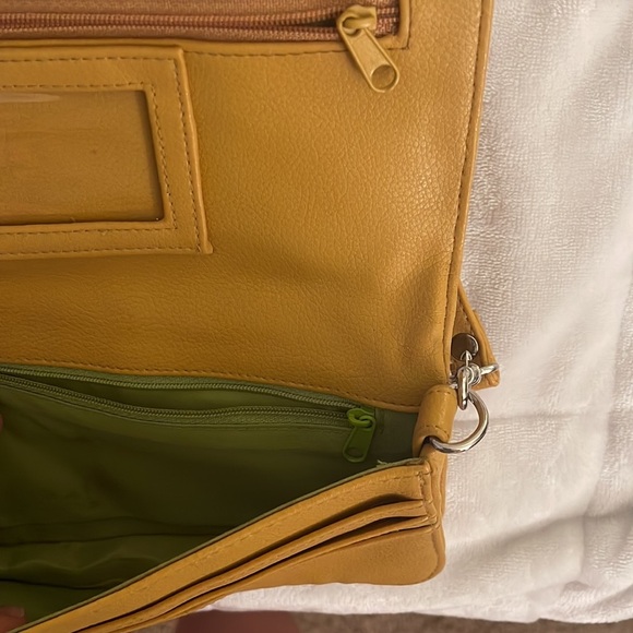 Yellow Faux Leather Shoulder Purse - Picture 5 of 6